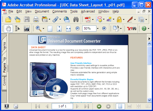 ���������� ����� ��������� ������� � ��������� Adobe Acrobat.