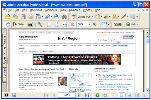 ���������� ����� Web-�������� ������� � ��������� Adobe Acrobat.