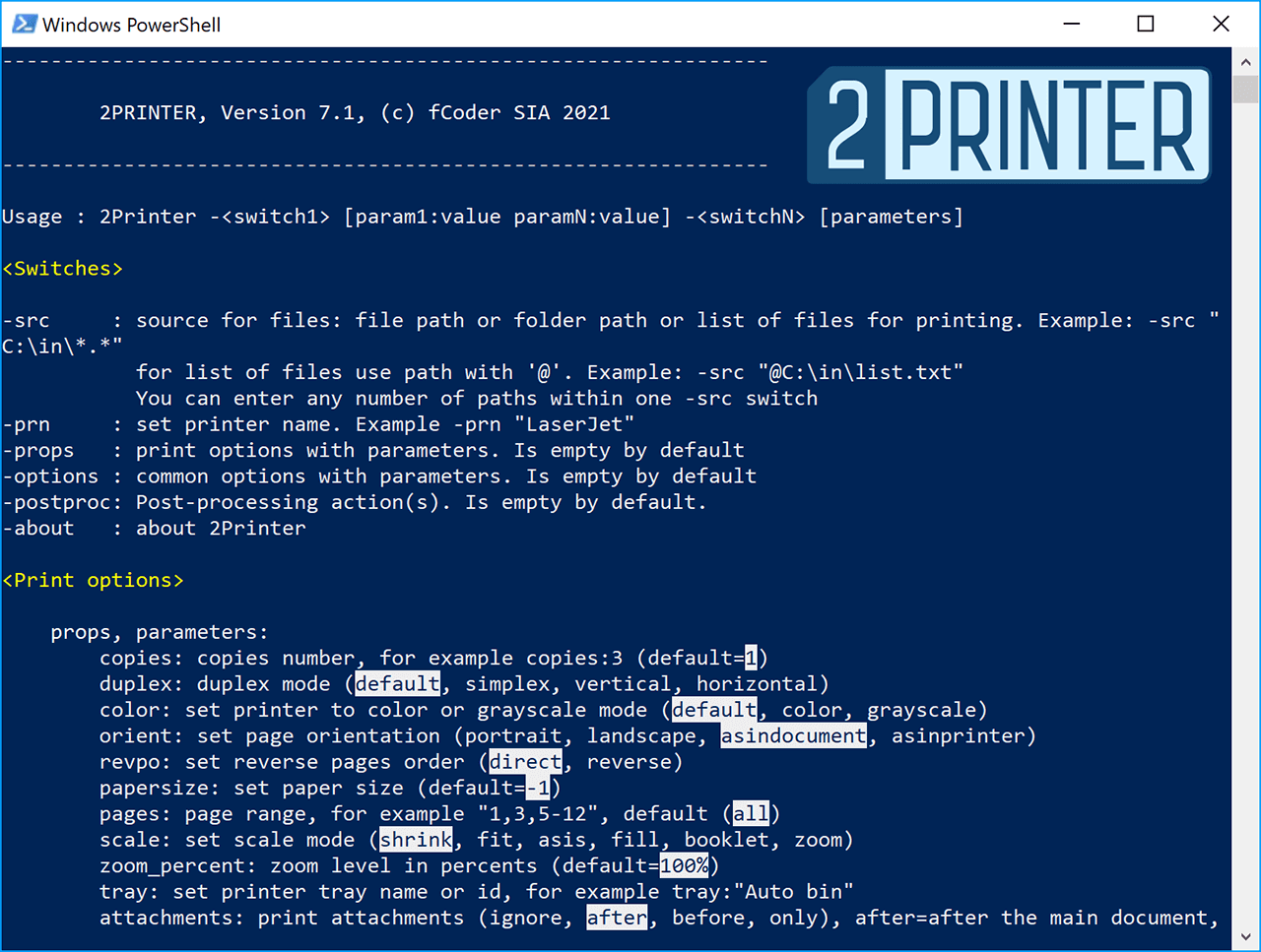 fCoder 2Printer 7.1 – Новая версия программы командной строки для пакетной печати